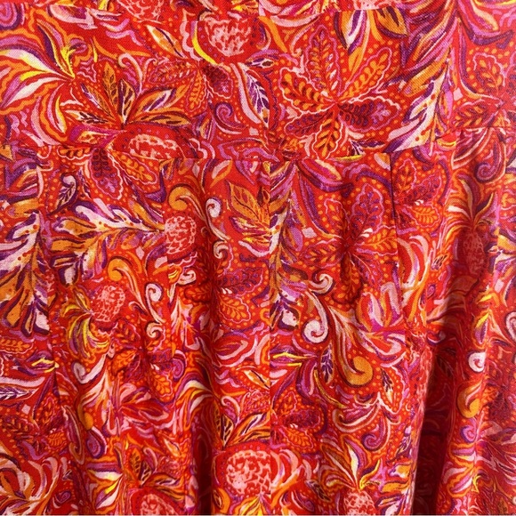 Jason Wu Linen floral paisley Midi dress size Small vacation summer resort - Picture 3 of 10